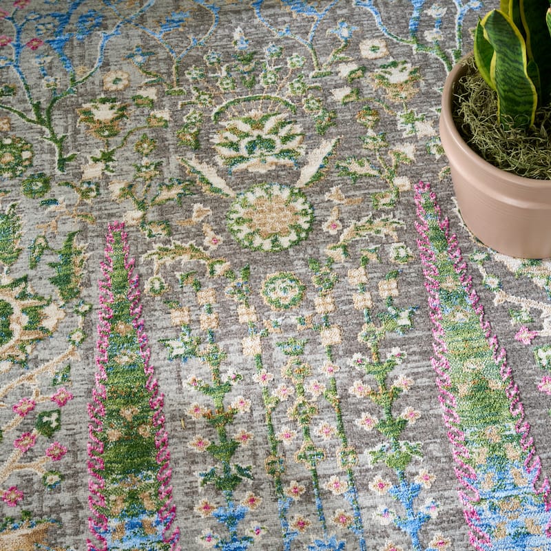 Nourison Quaint Harmony Indoor only Blue Floral Area Rug
