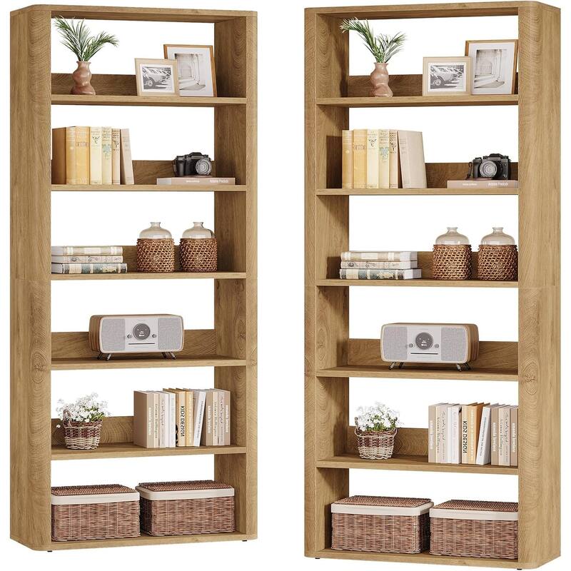 70.9" Tall Bookcase, 6-Tier Open Bookshelves and Bookcases with Storage Shelves