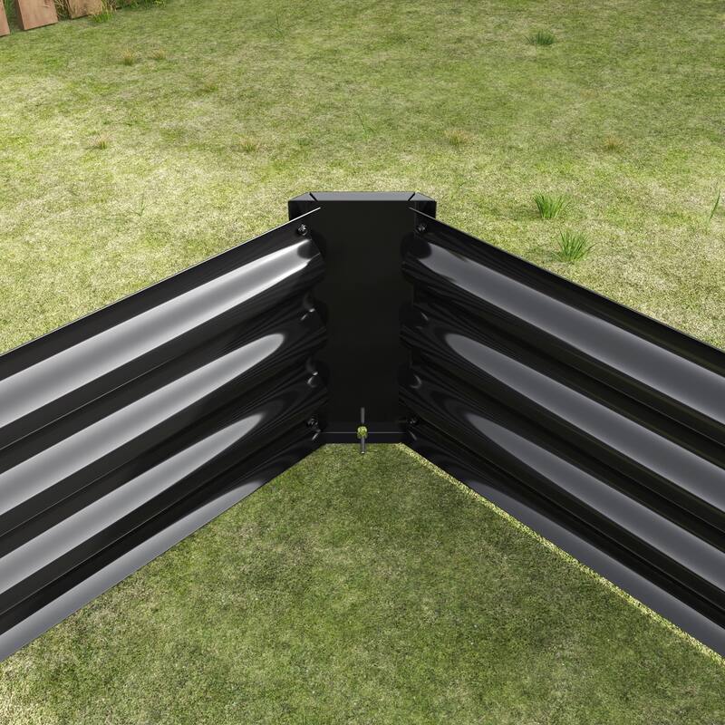 GDFStudio - Large Oval Metal Raised Garden Bed for Vegetables, Flowers, and Plants, Outdoor Backyard Planter Box