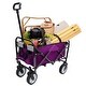 preview thumbnail 41 of 62, Foldable Wagon Cart with Strapping System, Utility Wagon Cart for Camping Shopping Sports Gardeing Fishing All-Terrain Wheels