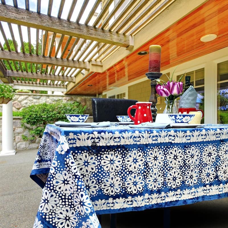 Cotton Batik Daisy Floral Tablecloth Collection