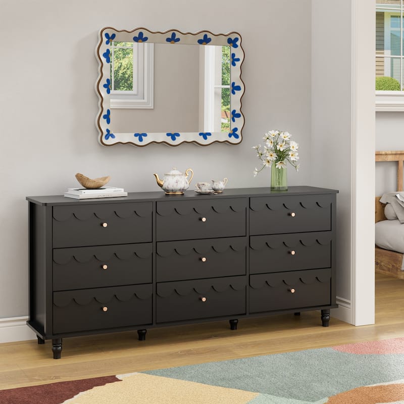 Princess Storage Set 9-Drawer Lace Dresser with Nightstand - Blue