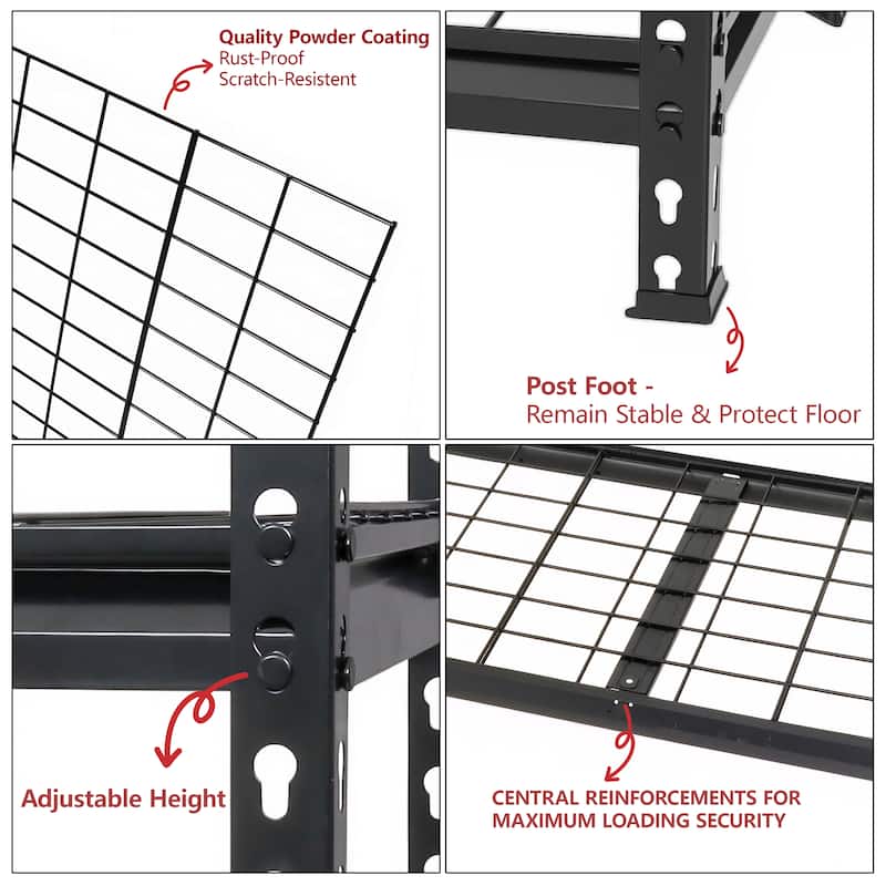 2-piece 5-Tier Storage Shelves set, Heavy-Duty Garage Shelving, Adjustable Shelving Unit, Steel Shelf, Boltless Assembly