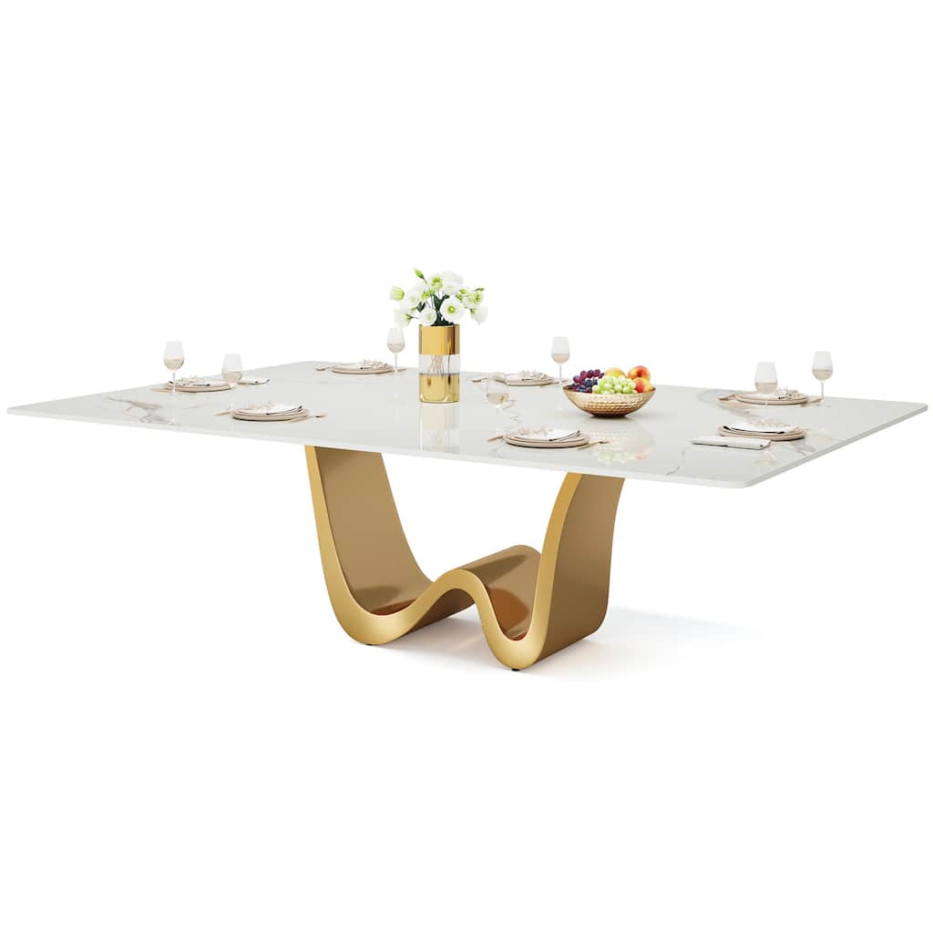 Modern Large Sintered Stone Kitchen Dining Table for 6-8