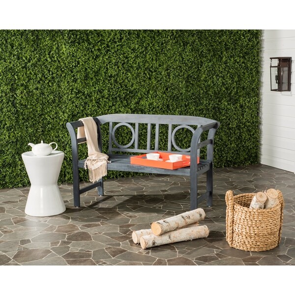 SAFAVIEH Moorpark Outdoor Ash Grey 2 Seat Bench 19.7