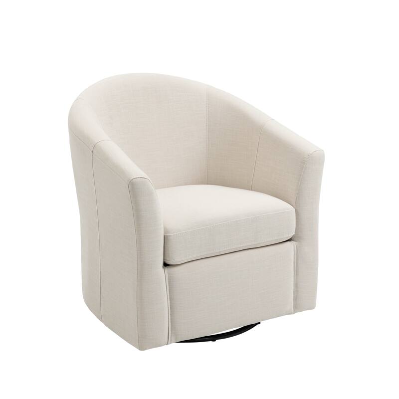 Set of 2 Modern Upholstered Swivel Barrel Chair Living Room Accent Chair