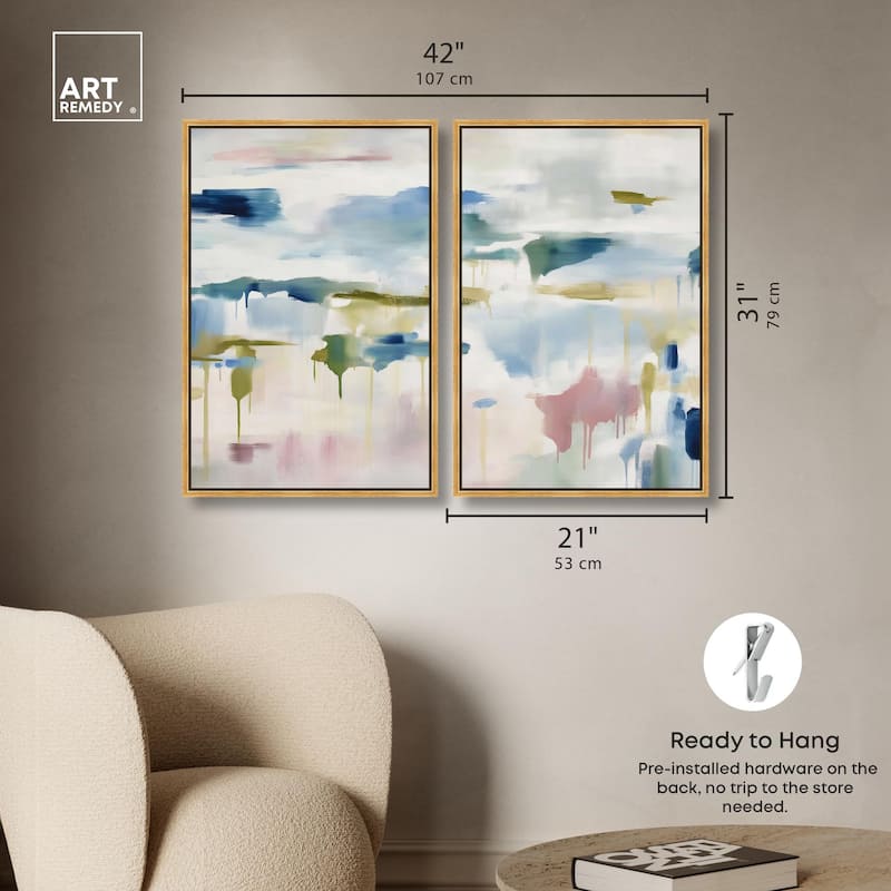Veil of Azure I Canvas Set of 2 by Art Remedy
