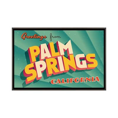 iCanvas "Greetings From Palm Springs" by RealCallahan Framed