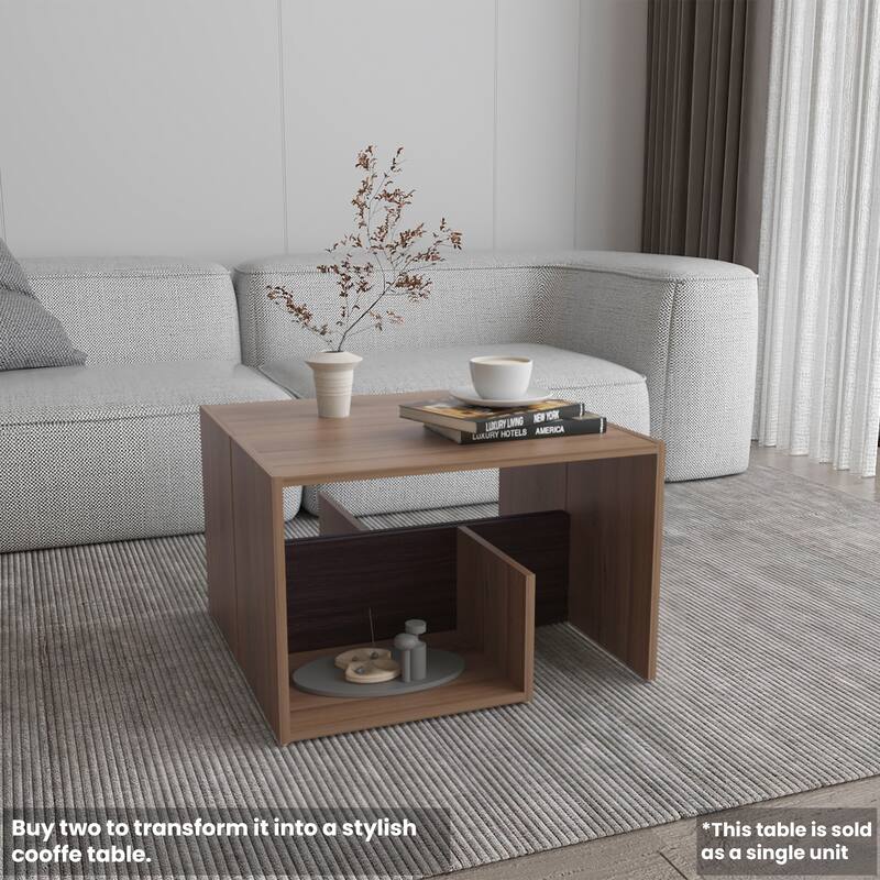 Side Table 25" H, 1 Shelf with durable engineered wood construction,easy to assemble