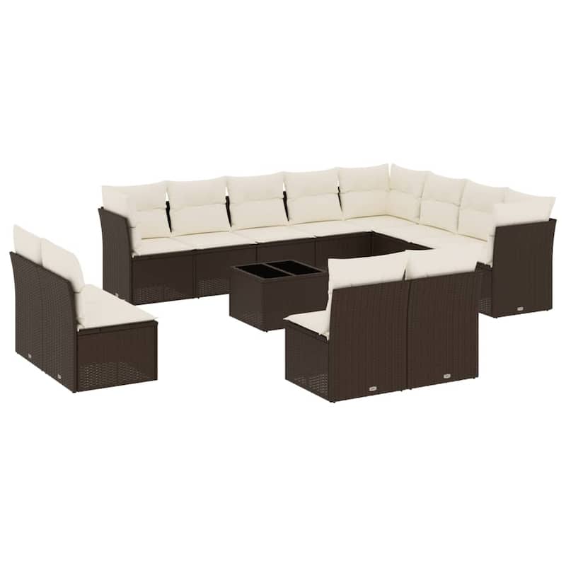 vidaXL Garden Sofa Set Brown - 21.7 x 21.7 x 14.6