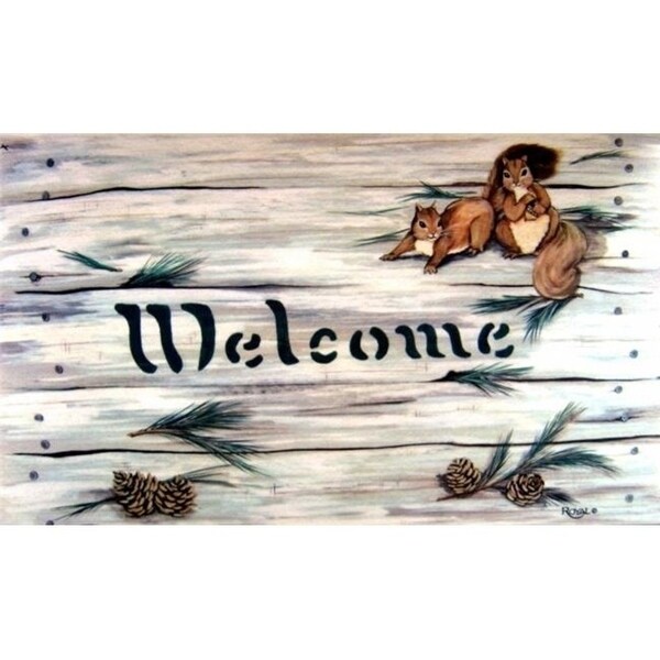 Custom Printed Rugs CPR040 Squirrels & Pinecones Doormat Rug - 18 x 30 in.