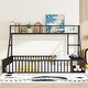 preview thumbnail 10 of 16, Kids Playhouse Full Size Floor Bed Metal Frame with Desk Black