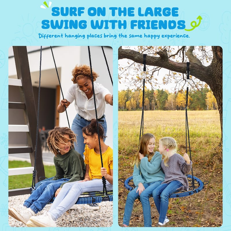 40'' 750lbs Spider Swing Web Saucer Tree Swing for Kids Adults