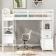preview thumbnail 3 of 13, Full Size Loft Bed with Built-in Desk with Two Drawers, and Storage Shelves and Drawers