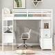 preview thumbnail 19 of 28, Full Size Loft Kids Bed Frame with Built-in Desk, Two Drawers & Storage Shelves - Space-Saving Design, Easy Assembly, Grey