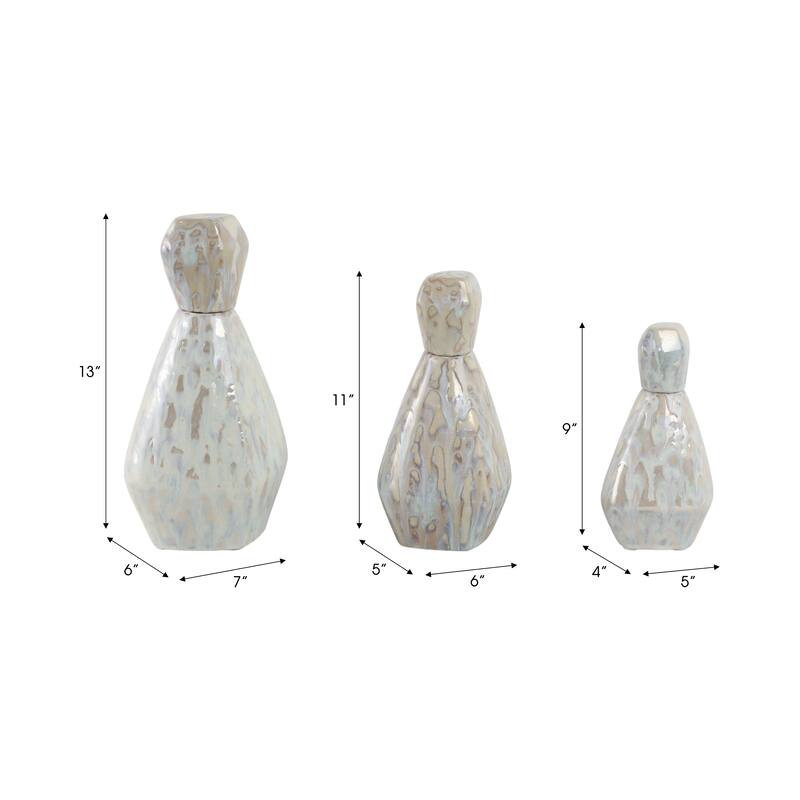 Stoneware Decorative Vases Contemporary Minimalist Sleek (Set of 3)