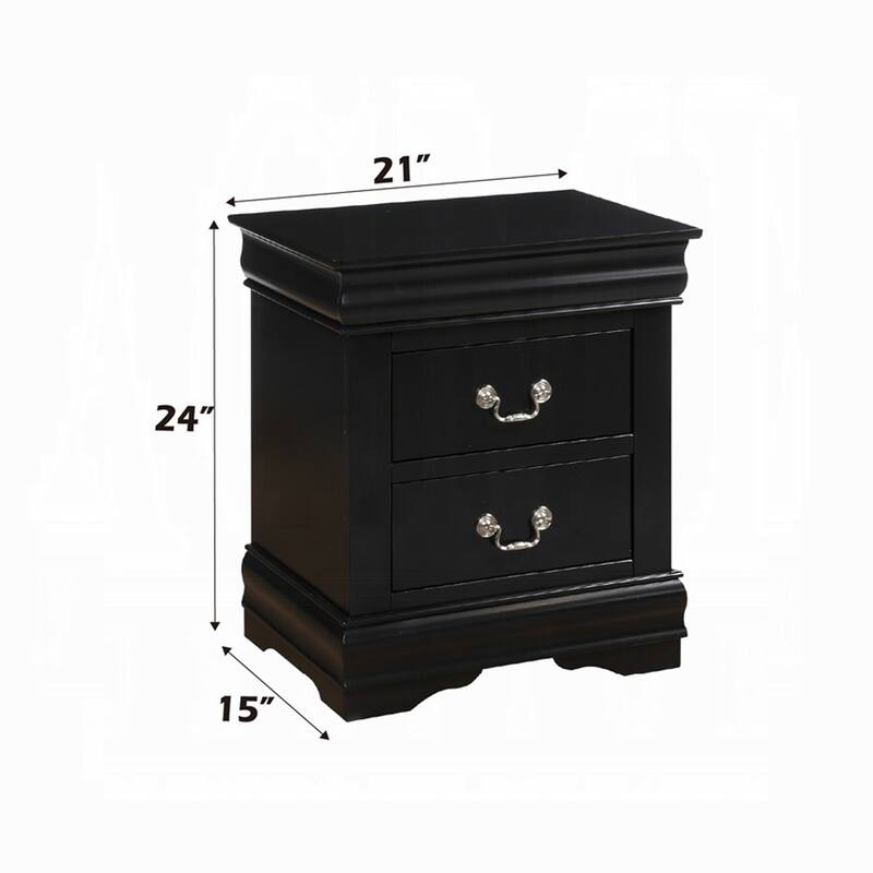 Solid Pine Nightstand with 2 Drawers