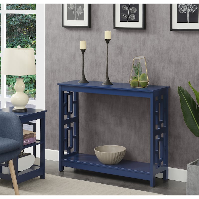 Convenience Concepts Town Square Console Table with Shelf - Cobalt Blue
