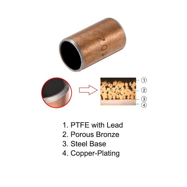 14mm x 20mm x 25mm Sintered Bronze Bushing 3pcs Self-Lubricating Bearing Sleeve 