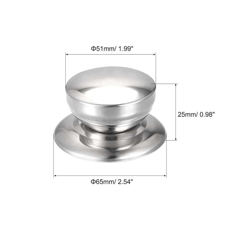 Pot Lid Knob,Replacement Knob 51x25mm for Glass,Pan Cover Lid,4pcs - Silver Tone - Silver Tone