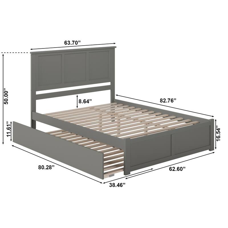 AFI Madison Platform Bed with Footboard & Twin XL Trundle