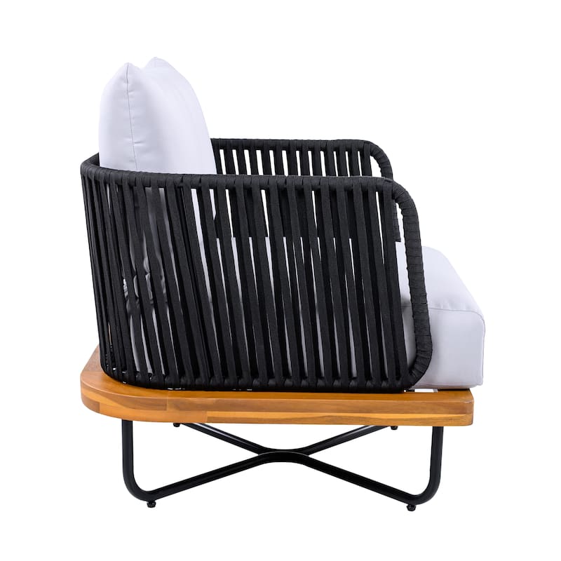 Christopher Knight Home - Emerson Coastal Acacia Wood Outdoor Chair with Cushions