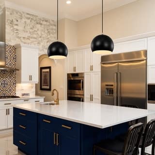 1-Light Matte Black and Brushed Nickel Modern Pendant Light With Metal Shade