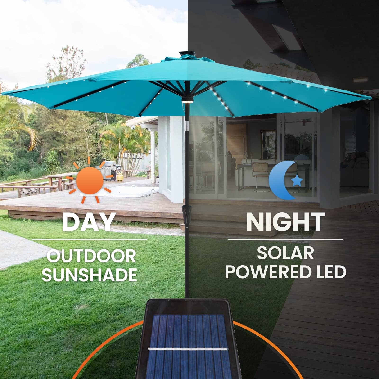 black patio umbrella amazon Amazon.com : Blissun 9' Outdoor Patio Umbrella, Outdoor Table Umbrella, Yard  Umbrella, Market Umbrella with 8 Sturdy Ribs, Push Button Tilt and Crank  (Tan) : Patio, Lawn & Garden