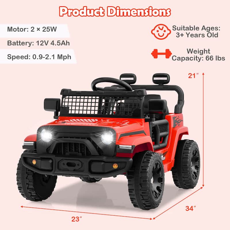 Costway 12V Kids Ride on Truck Car Battery Powered Electric Vehicle - See Details