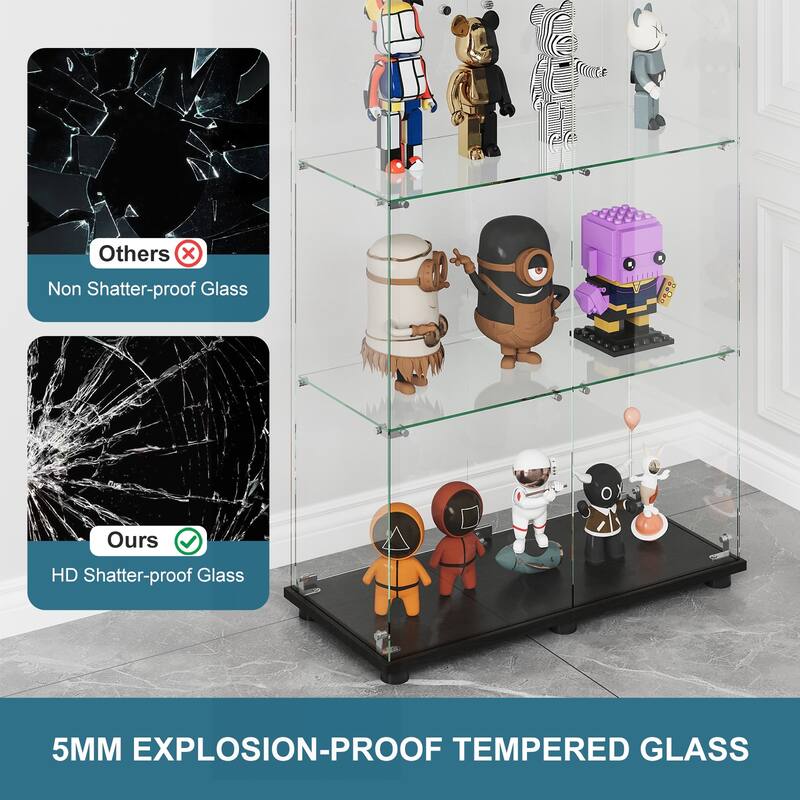 Versatile Lockable Glass Display Cabinet for Various Rooms and Collections