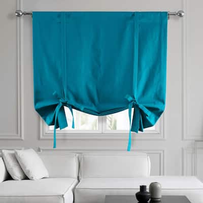 Exclusive Fabrics Solid Cotton Tie-Up Window Shade - 46 X 63