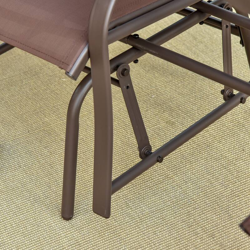 Outsunny 3-pc. Outdoor Sling Fabric Gliding Rocker Chairs w/ Table