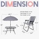 preview thumbnail 5 of 3, Garden Patio Furniture Set, 8-Piece Outdoor Dining Set with Umbrella 6 Folding Chairs,1 Rectangular Tempered Glass Table