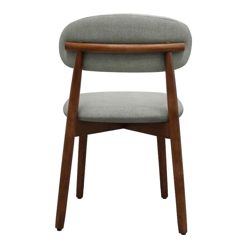 Flannelette Upholstered Dining Chair with Walnut Solid Wood Legs, Armless Chair Set of 2 for Kitchen, Restaurant, Living