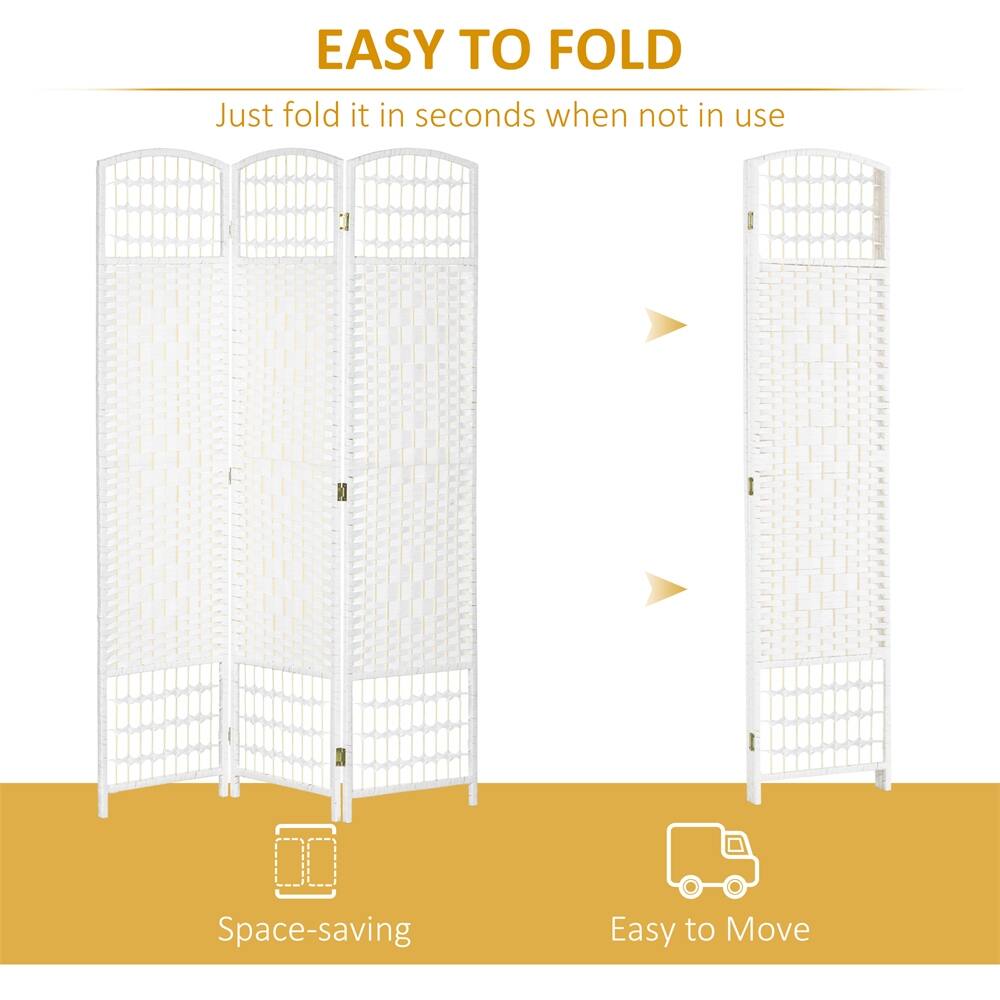 3 Panel Room Divider, Folding Privacy Screen, 5.6' Room Separator Bed