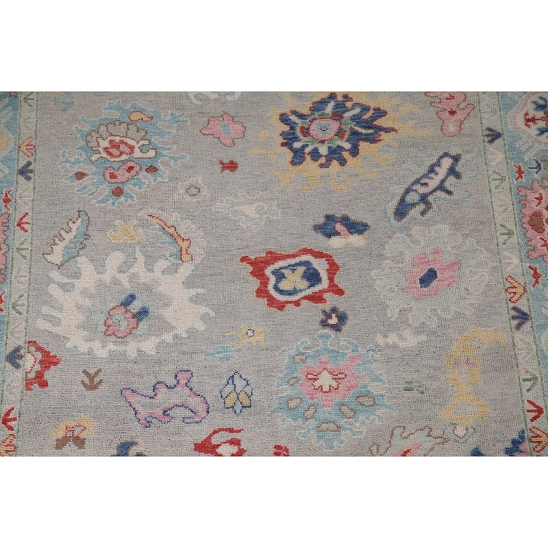 Grey Oushak Oriental Area Rug Handmade Bedroom Wool Carpet - 8'0"x 10'0"