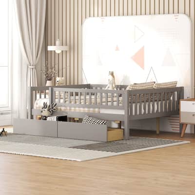 Modern Pine Daybed with Storage Drawers