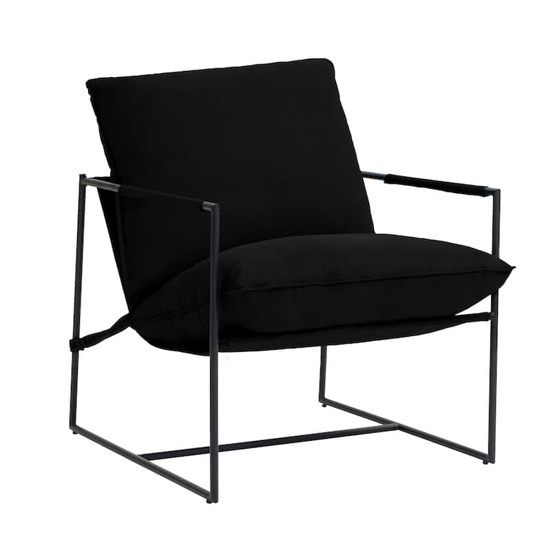 Metal Framed Armchair Sling Accent Chair Set of 2