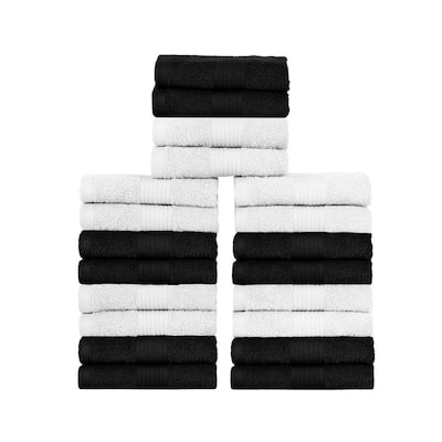 Cotton 600GSM Assorted Color Wash Cloths 12x12 Inch by Ample Decor - Pack of 20