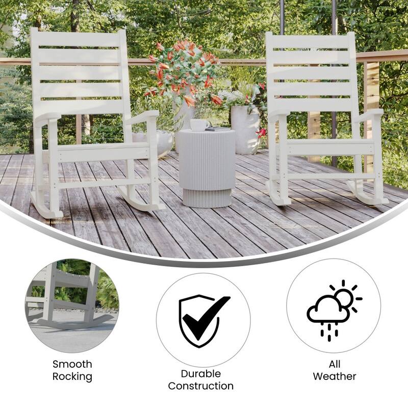 Set of 2 Classic Outdoor All-Weather Rocking Chairs