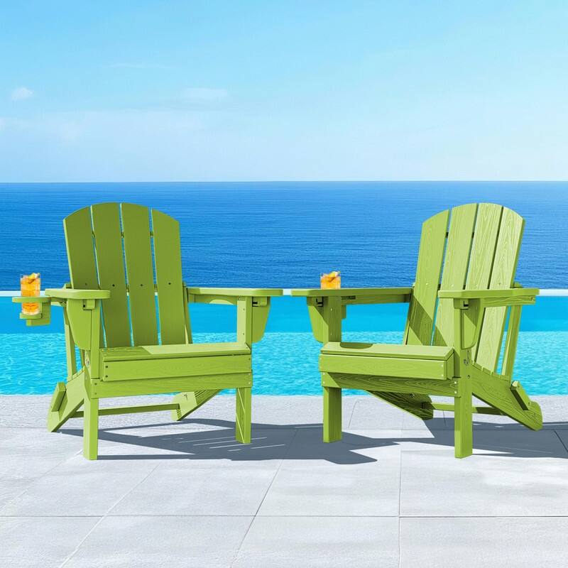 3-Position Reclining Folding Outdoor Chair – PE Wood Grain, Weather-Resistant