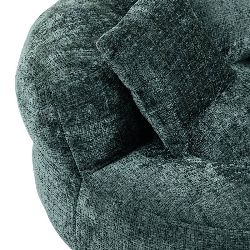 Chenille Lazy Sofa with Pillows