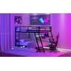 preview thumbnail 4 of 10, Full Size Metal Bunk Kids Bed Frame with Built-in Desk, LED Light & 2-Storage Drawers for Space-Saving Convenience, Black