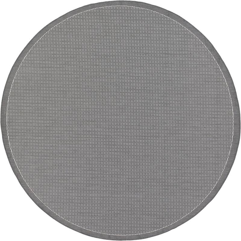 Pergola Deco Indoor/ Outdoor Area Rug - 7'6" Round - Gray