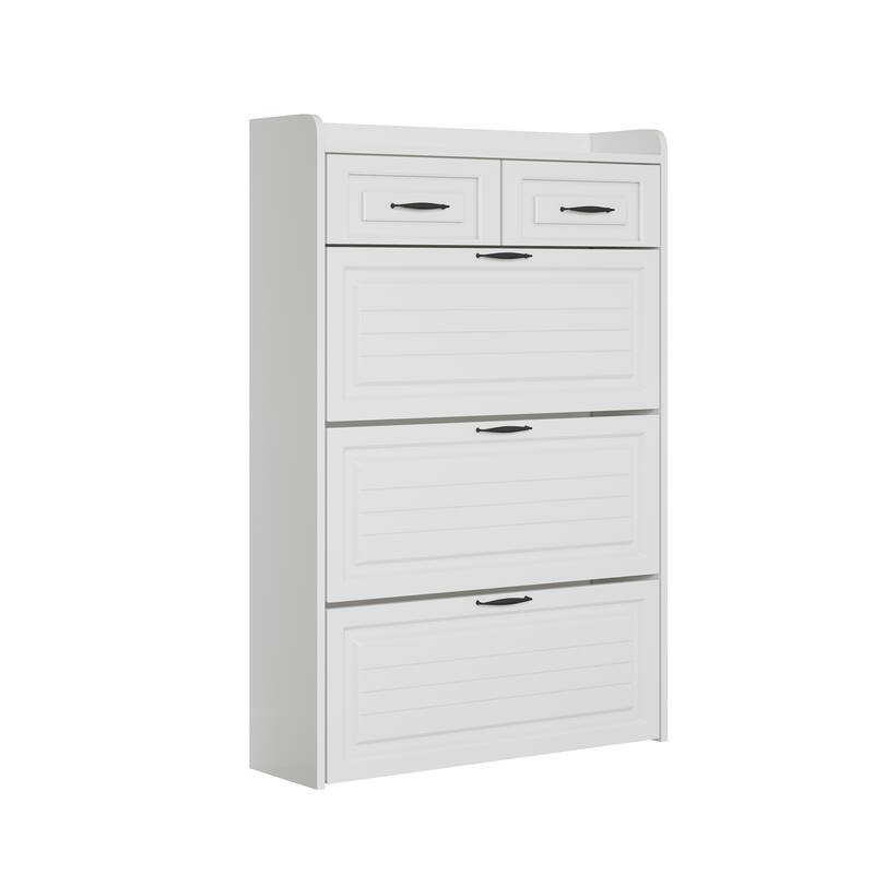 Shoe Cabinet With 3 Doors 2 Drawers, Large Space For Storage