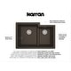 preview thumbnail 58 of 61, Karran 32" Undermount Large/Small Bowl Quartz Kitchen Sink Kit - 32" x 21.25" x 9"