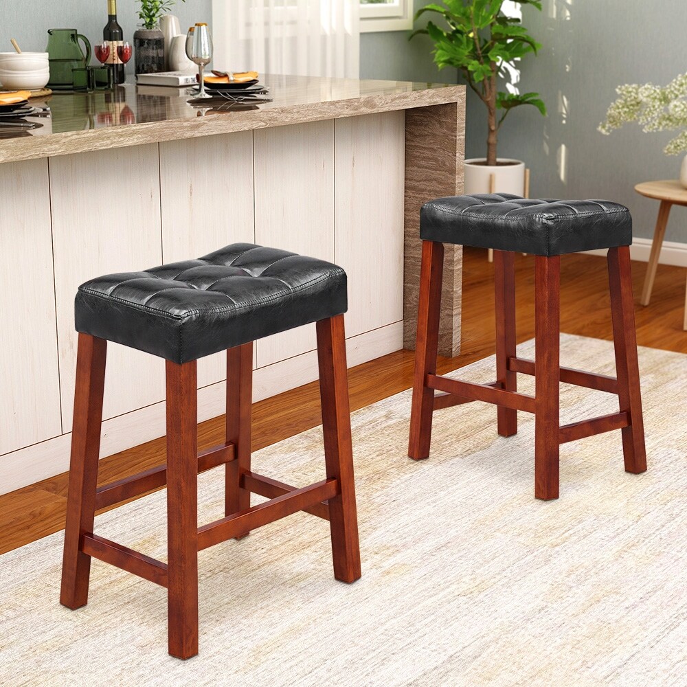 Maypex 25 Inch Upholstered Bar Stools Set Of 2 Overstock 31924983