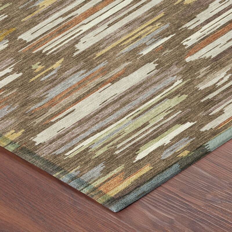 Machine Washable Indoor/ Outdoor Modern Trellis Chantille Rug