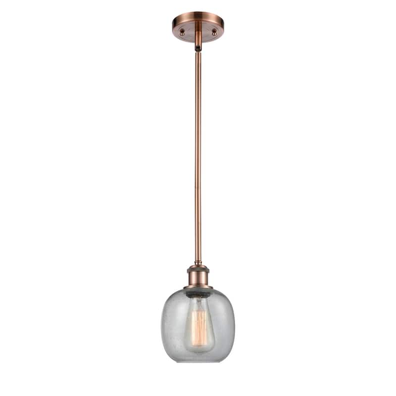 Innovations Lighting Belfast 6" Wide Mini Pendant - Antique Copper / Seedy