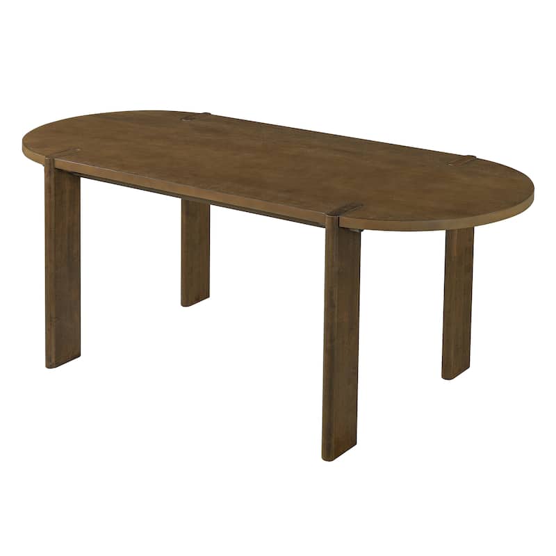 Christopher Knight Home - Mid Century Modern 71" Large Oval Wood Dining Table for 4-6 People - 70.87"L